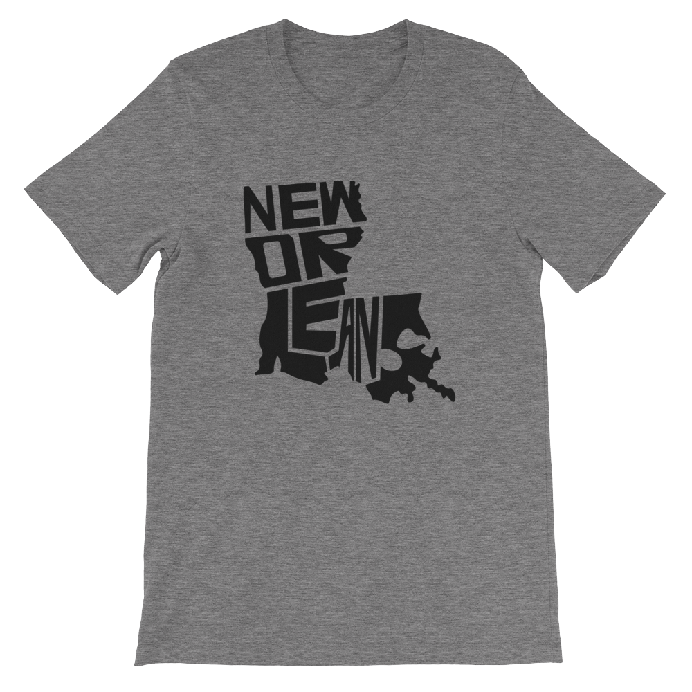 New Orleans Louisiana Black Print T-Shirt