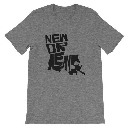 New Orleans Louisiana Black Print T-Shirt
