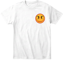  Taco Tuesday t-shirt with left chest smiley face design featuring tacos and the word 'Tuesday' smile.