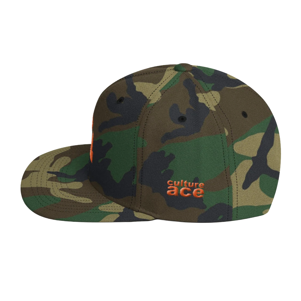 Culture Ace Orange Logo/Camo Snapback Hat