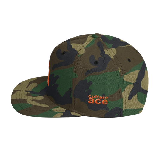 Culture Ace Orange Logo/Camo Snapback Hat