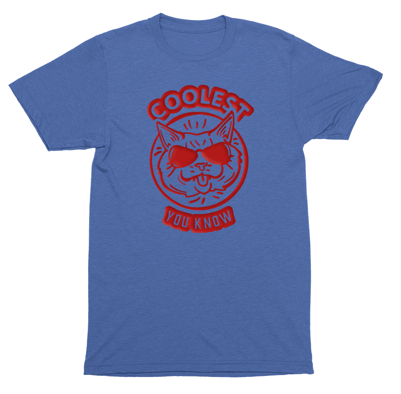 Coolest Cat T-Shirt (Blue/Red)