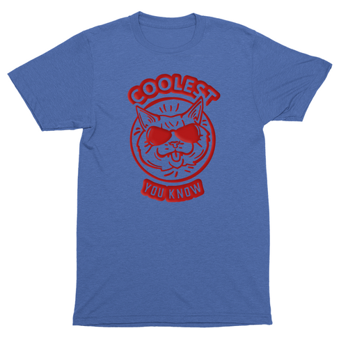Coolest Cat T-Shirt (Blue/Red)