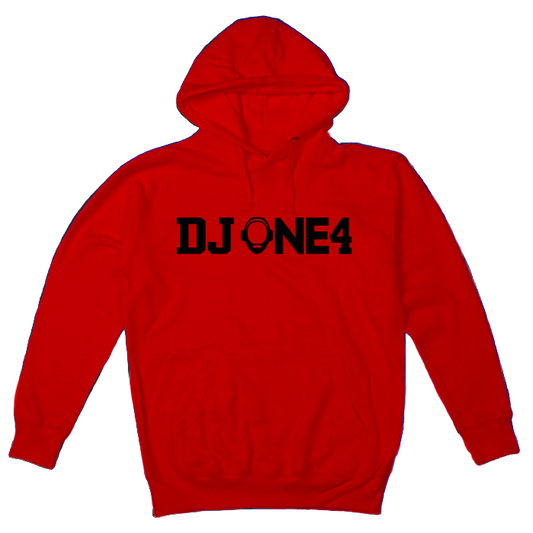 DJ ONE4 HOODIE (black print)