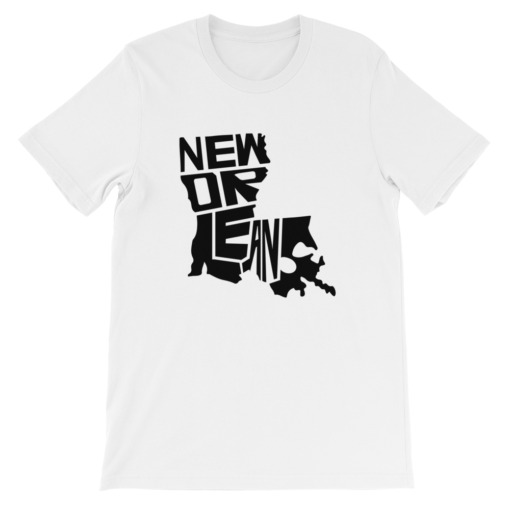 New Orleans Louisiana Black Print T-Shirt