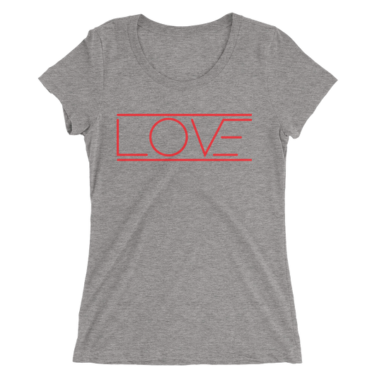 Love Ladies' Red Print Short Sleeve T-Shirt